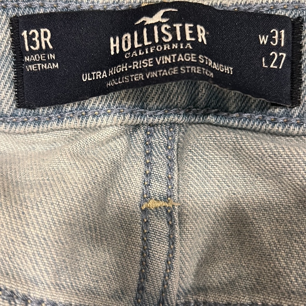 Hollis yet high rise jeans with distress and patchwork - Picture 3 of 3